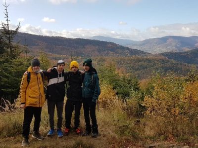 Pierwsze wyjście przyszłych "Spartan" na Magurkę Wilkowicką (Beskid Mały), 2021 rok